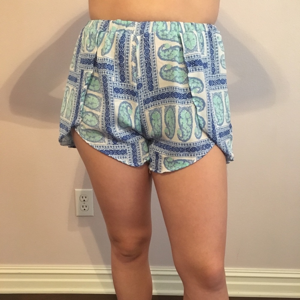 Blue Flowy Shorts